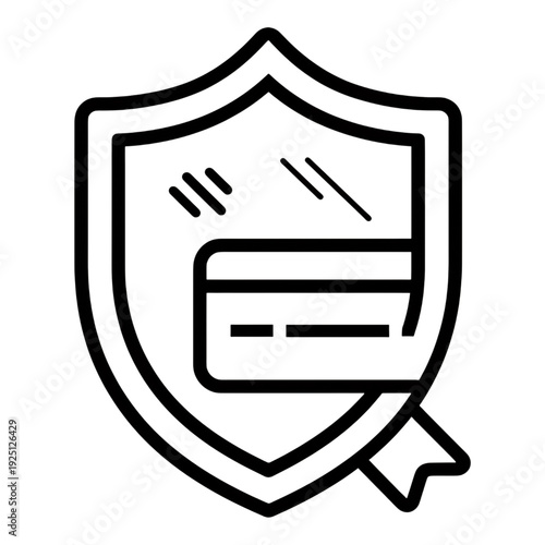 Secure credit card protection symbol offering financial safety and trust