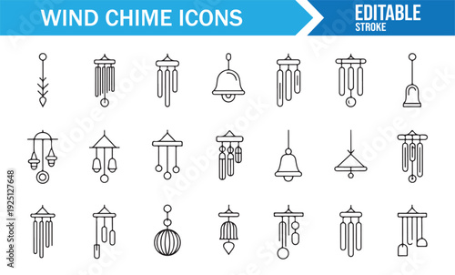 Clean Minimal Wind Chime Symbols for UI and Print Design