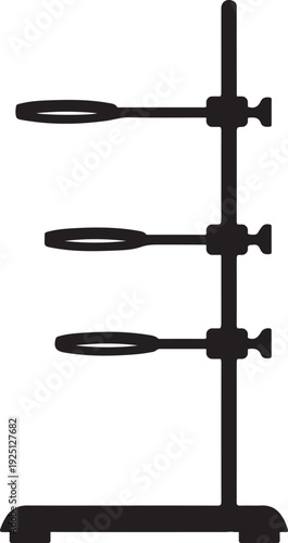 Science Laboratory Retort Stand with Rings Silhouette