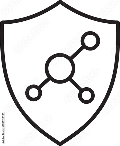 Shield with molecular structure icon