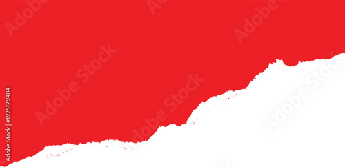 Red paint splash on white background. Abstract textured brush stroke with irregular edges