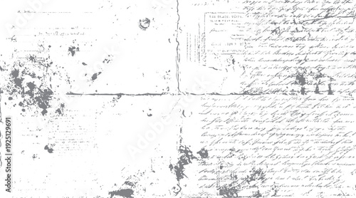 Faded handwritten script with ink blots and distressed paper texture. Aged document with illegible text and scattered marks. Vintage paper background with scribbled writing