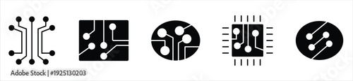 Stock Market Line Icons Set with Charts, Percentage and Candlestick