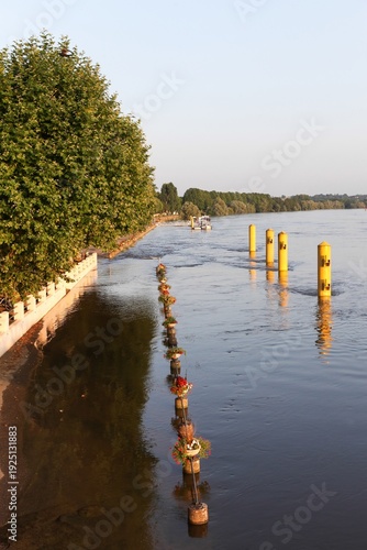Flooding in the Saone valley at Montmerle sur Saone in France