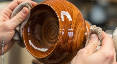 Craftsperson shaping a wooden bowl with intricate lathe techniques
