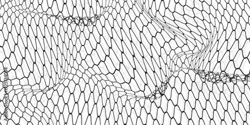 Mesh texture black for fishing nets. Grunge pattern for sportswear or soccer goal, volleyball net, basketball hoop, hockey, athletics. Mesh modern net.art, beautiful