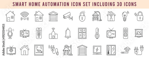 smart home automation icon set including 30 icons
