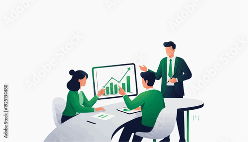 Business team analyzing growth chart together