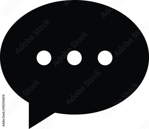 Speech Bubble Chat Icon with Ellipsis for Communication
