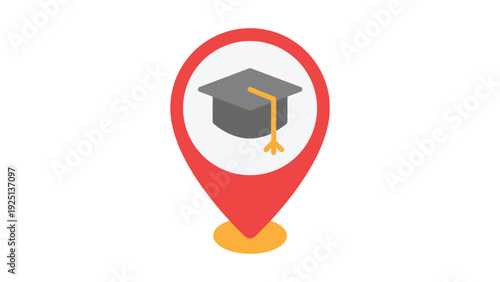 Graduation milestone marked on a map location pin