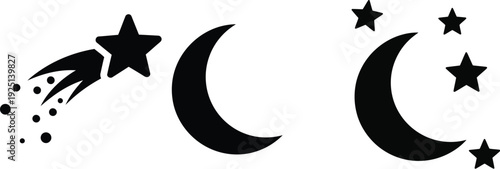 Ramadan kareem greeting with crescent moon and stars symbolizing islamic holy month