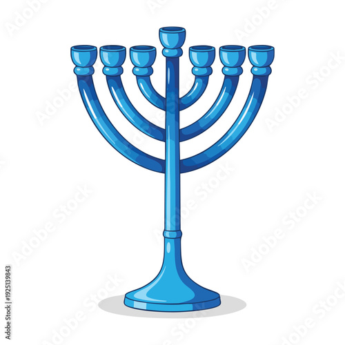Blue Hanukkah Menorah Candelabrum