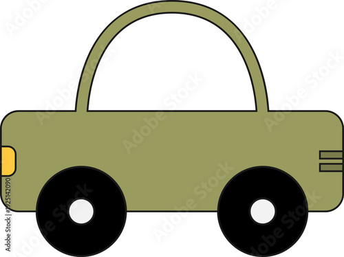 Cute colorful car vector illustration for kids