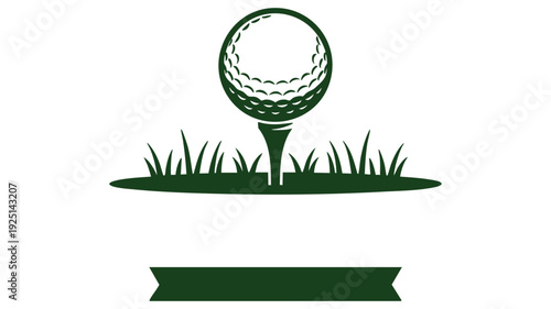 Minimalist golf tee with ball vector illustration