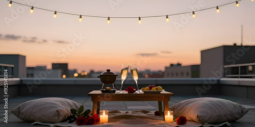 romantic dinner at the fireplace