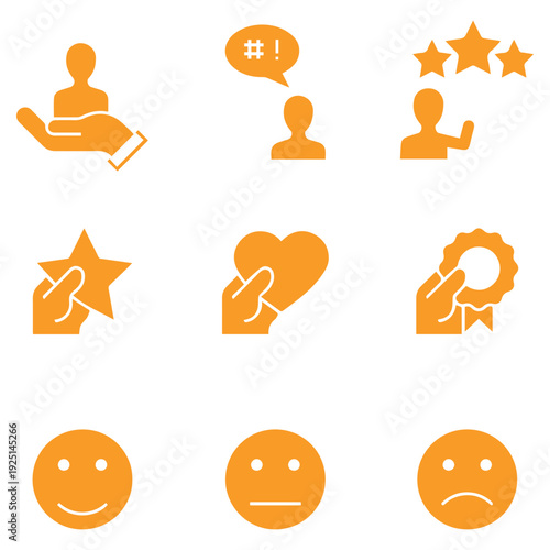 Client Rating Review Solid Icons