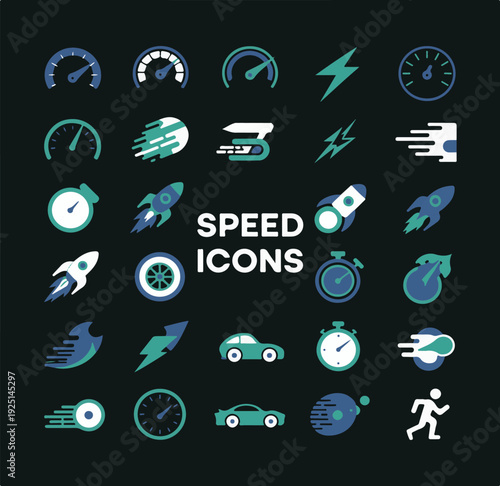 A set of speed icons