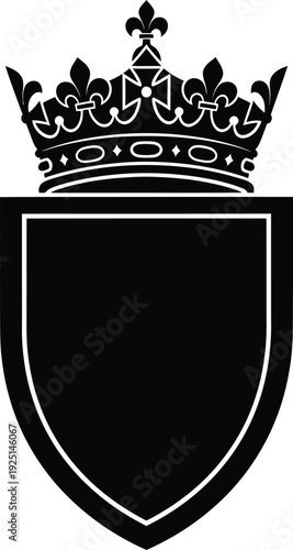 Black shield with crown emblem