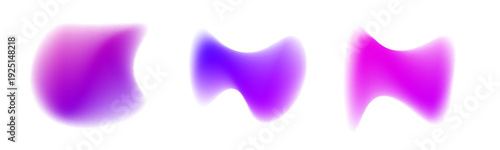 Liquid abstract gradient circle holds neon, bright blot, elastic blob, drifting drop and drops. Violet glow defines curved form and soft shape. Purple shine appears gently. Vector png banner.