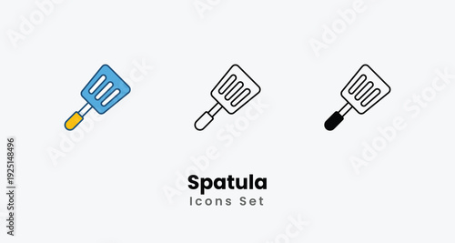 Spatula icons vector set stock illustration
