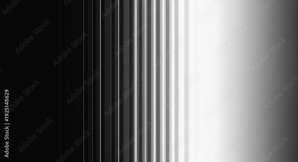 Obraz premium Abstract Vertical Bars Progressing Across a Brightening Grayscale Spectrum with a Dynamic Digital Glow