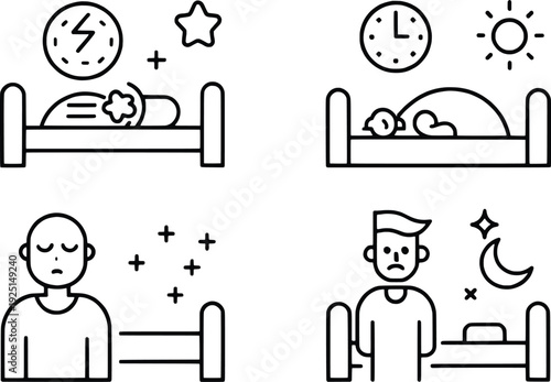 Illustrations-depicting-various-sleep-issues-and-disturbances