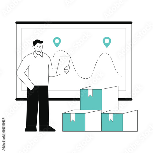 Shipment Routes  Vector illustration. EPS 10 file		