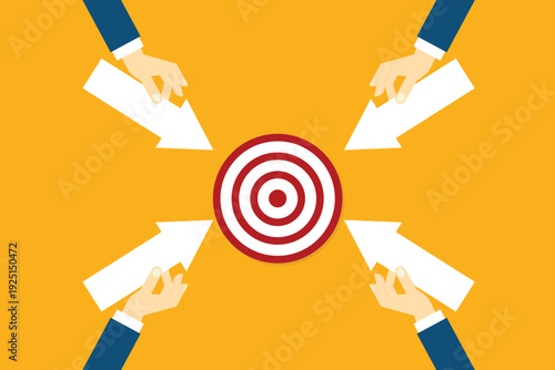 Same goal, two business work together as team to achieve success	