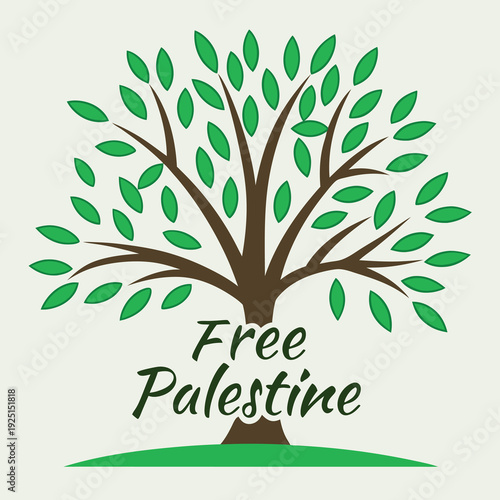 Palestinian olive tree with "free Palestine"  