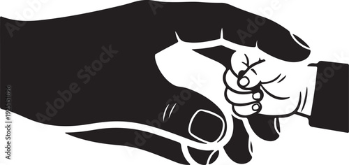 Mother holding baby hand silhouette for Mother's Day