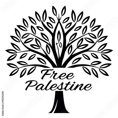 Palestinian olive tree with "free Palestine"  