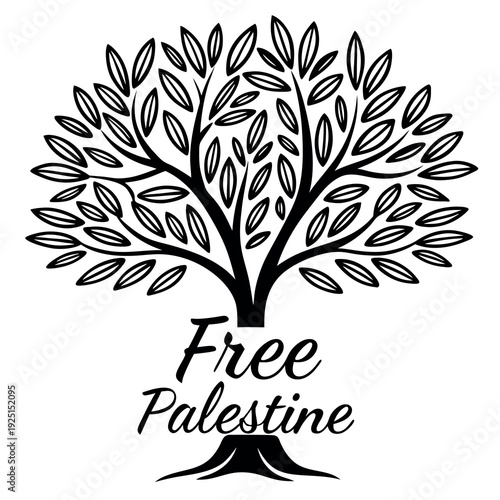 Palestinian olive tree with "free Palestine"  
