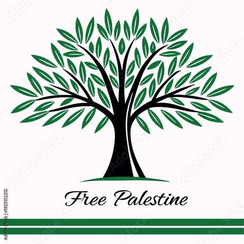 Palestinian olive tree with "free Palestine"  