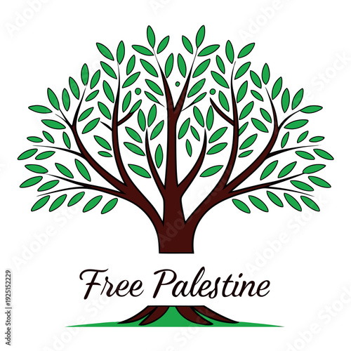 Palestinian olive tree with "free Palestine"  