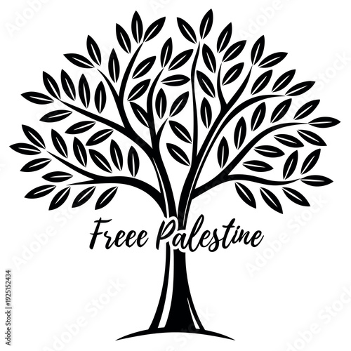 Palestinian olive tree with "free Palestine"  