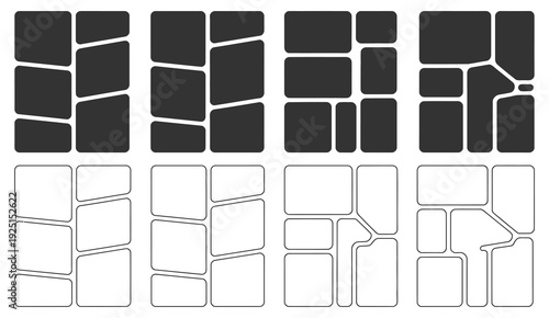 6 Photo Collage Mockup Frame, Image Collage Layout Template for Photo Album Memory Wall Banner Poster Flyer Brochure Vector Illustration