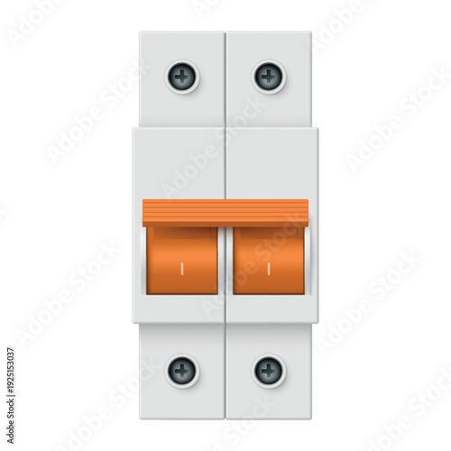 Illustration of electrical fuse on white background showing the parts and structure of the fuse, suitable for technical applications and educational purposes.
