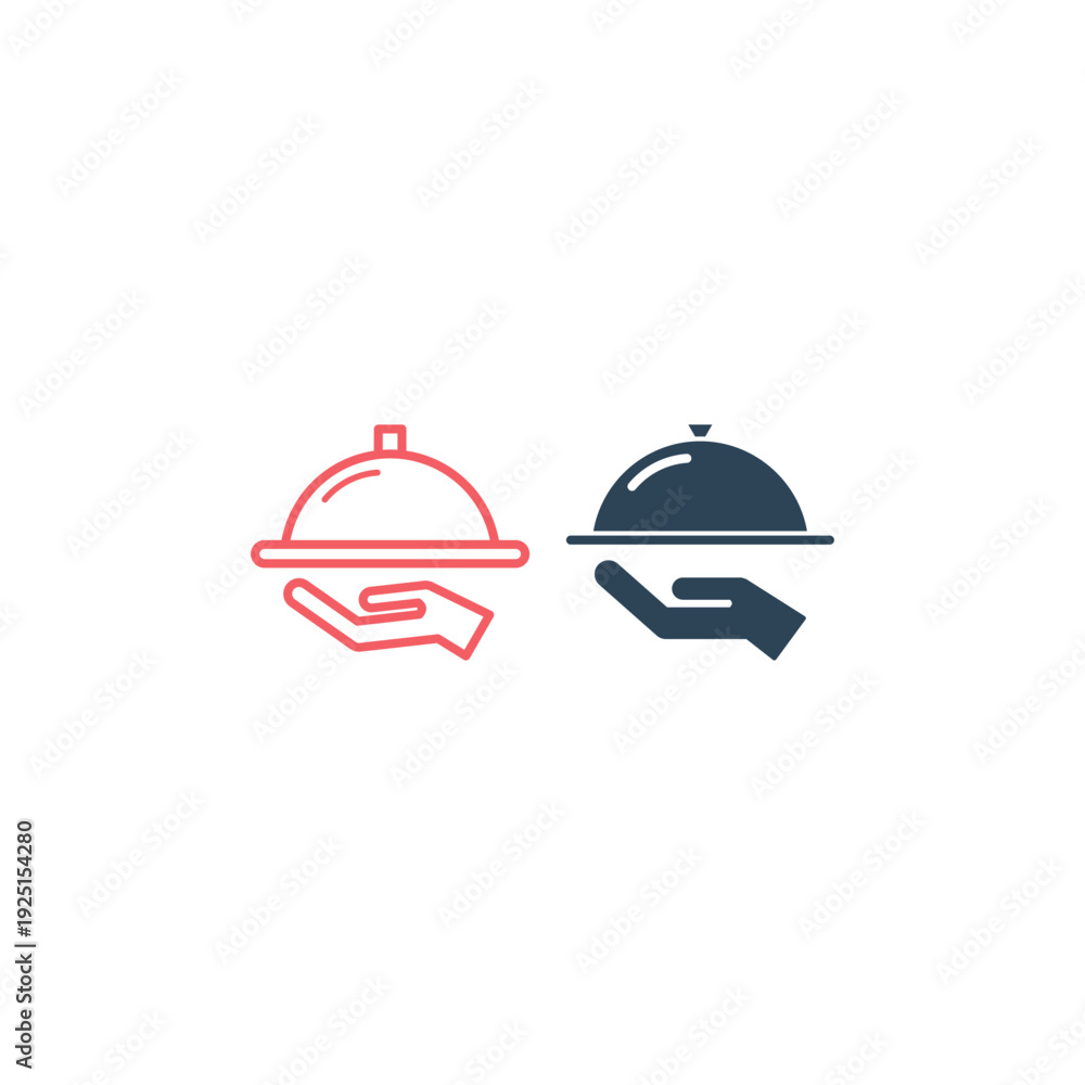 Fototapeta premium Cloche dome icons set flat vector template design trendy