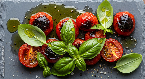 fresh tomatoes with basil