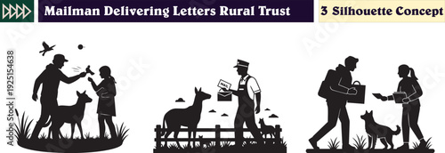Friendly mailman delivering letters to mailbox in rural countryside reliable postal service concept