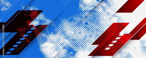 Geometric stripes racing background with abstract grunge brush strokes