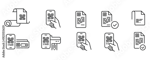 Various QR code icons for scanning and payment
