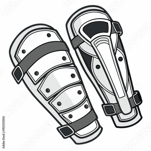 Shin guards a detailed realistic vector illustration. 