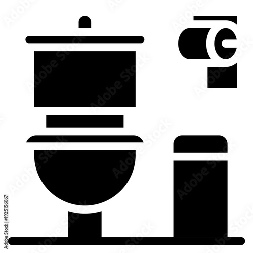 Toilet icon glyph style vector illustration