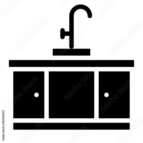 kitchen sink icon glyph style vector illustration