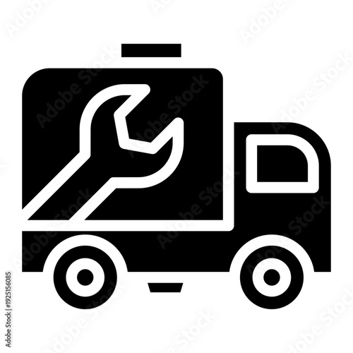 plummer truck icon glyph style vector illustration