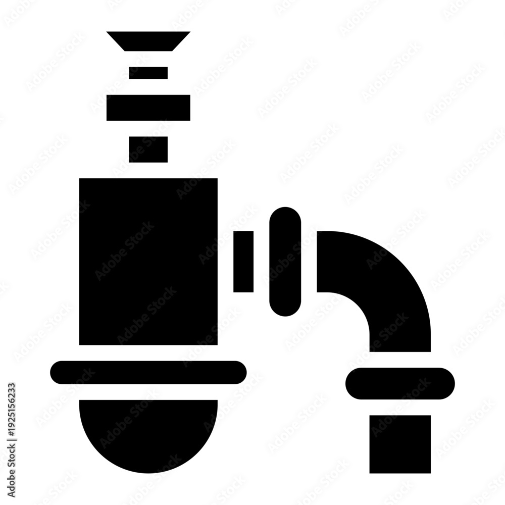 Obraz premium Sink siphont icon glyph style vector illustration