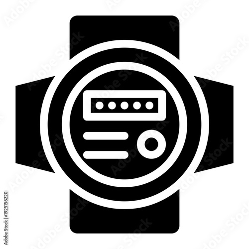 Water meter icon glyph style vector illustration