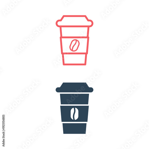 Disposable coffee cup icons set vector.