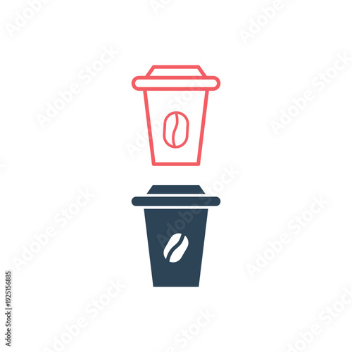 Disposable coffee cup icons set vector.